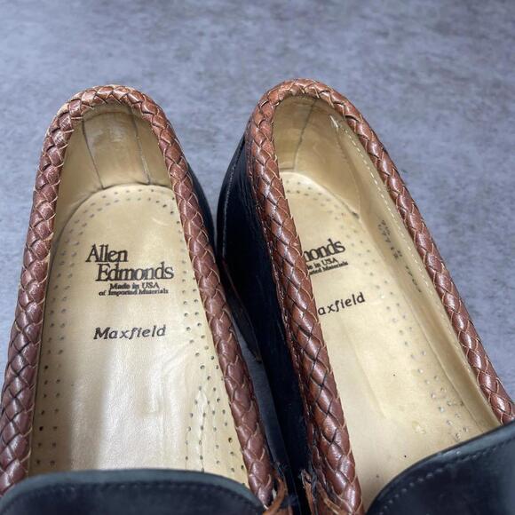 Allen Edmonds Shoes Mens 9.5 Maxfield Tassel Leather Loafers Brown Black main image 4